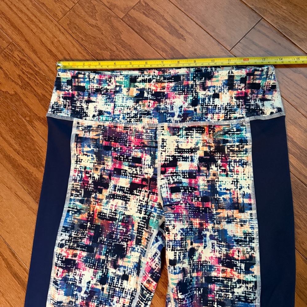 Mono B -  Navy Blue Women’s Leggings with Colorful Abstract Design - Size Medium - Picture 7 of 13
